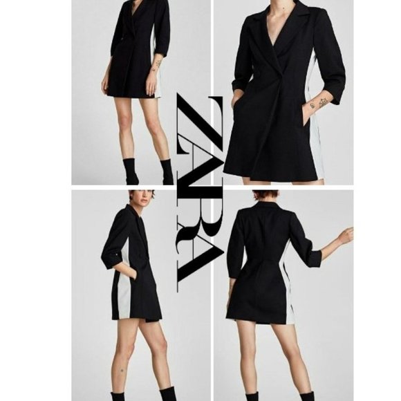 Zara Blazer Dress with Stripe Detail - Size L - Picture 13 of 16